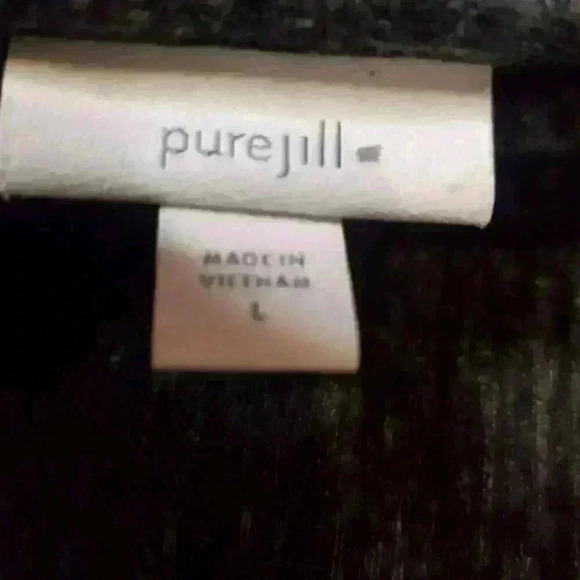 J. Jill Pure Jill Top Size Large Gray Long Sleeve Rear V Neck Twisted Knot - Picture 4 of 10